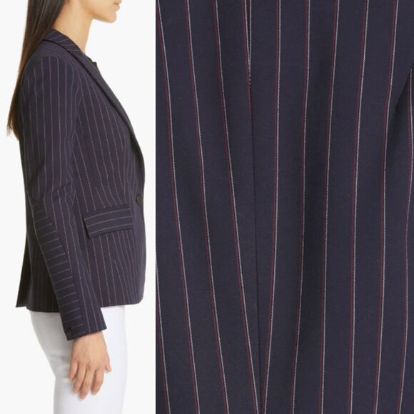 NEW Rag & Bone Navy Stripe Lexington Blazer Size 6 Pinstriped Quiet Luxury $550 - Picture 3 of 16